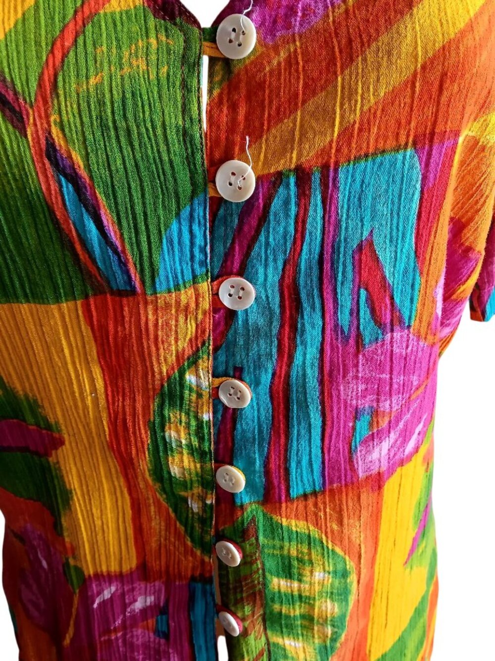 Small True Vintage Top 90's Phool Multicolor Button-Up Blouse Hawaiian